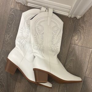 White cowboy Boots